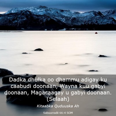 Picture 03 - Sabuurradii 66:4 SOM - Dadka dhulka oo dhammu adigay ku caabudi doonaan, - Bible Verse Picture