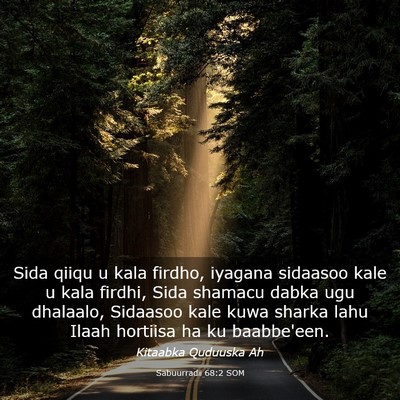 Picture 03 - Sabuurradii 68:2 SOM - Sida qiiqu u kala firdho, iyagana sidaasoo kale u - Bible Verse Picture