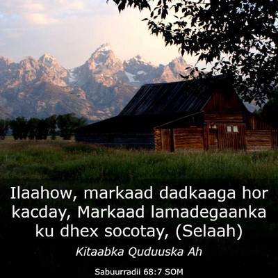 Picture 03 - Sabuurradii 68:7 SOM - Ilaahow, markaad dadkaaga hor kacday, Markaad - Bible Verse Picture