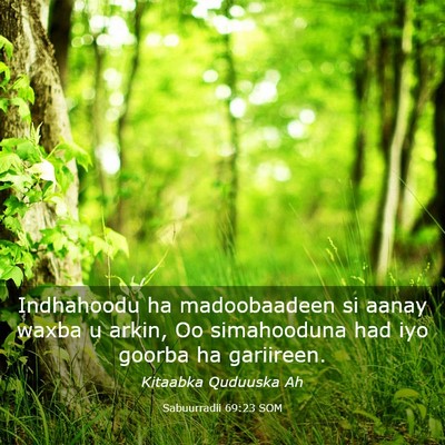 Picture 03 - Sabuurradii 69:23 SOM - Indhahoodu ha madoobaadeen si aanay waxba u - Bible Verse Picture
