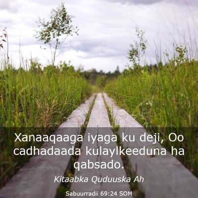 Picture 03 - Sabuurradii 69:24 SOM - Xanaaqaaga iyaga ku deji, Oo cadhadaada - Bible Verse Picture