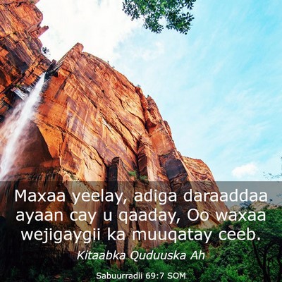 Picture 03 - Sabuurradii 69:7 SOM - Maxaa yeelay, adiga daraaddaa ayaan cay u qaaday, - Bible Verse Picture