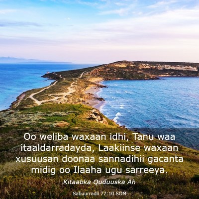 Picture 03 - Sabuurradii 77:10 SOM - Oo weliba waxaan idhi, Tanu waa itaaldarradayda, - Bible Verse Picture
