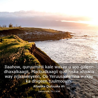 Picture 03 - Sabuurradii 79:1 SOM - Ilaahow, quruumihii kale waxay u soo galeen - Bible Verse Picture