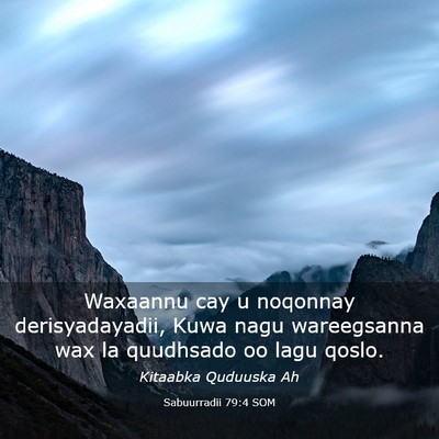 Picture 03 - Sabuurradii 79:4 SOM - Waxaannu cay u noqonnay derisyadayadii, Kuwa nagu - Bible Verse Picture