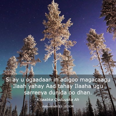 Picture 03 - Sabuurradii 83:18 SOM - Si ay u ogaadaan in adigoo magacaagu Ilaah yahay - Bible Verse Picture