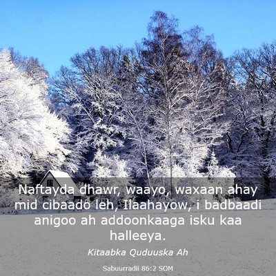 Picture 03 - Sabuurradii 86:2 SOM - Naftayda dhawr, waayo, waxaan ahay mid cibaado - Bible Verse Picture