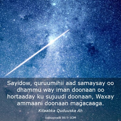Picture 03 - Sabuurradii 86:9 SOM - Sayidow, quruumihii aad samaysay oo dhammu way - Bible Verse Picture