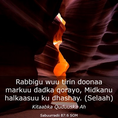 Picture 03 - Sabuurradii 87:6 SOM - Rabbigu wuu tirin doonaa markuu dadka qorayo, - Bible Verse Picture