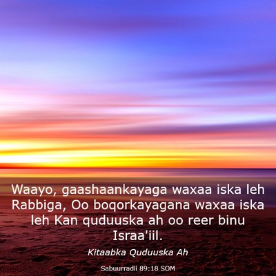 Picture 03 - Sabuurradii 89:18 SOM - Waayo, gaashaankayaga waxaa iska leh Rabbiga, Oo - Bible Verse Picture