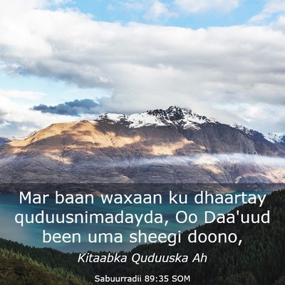 Picture 03 - Sabuurradii 89:35 SOM - Mar baan waxaan ku dhaartay quduusnimadayda, Oo - Bible Verse Picture