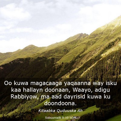 Picture 03 - Sabuurradii 9:10 SOM - Oo kuwa magacaaga yaqaanna way isku kaa hallayn - Bible Verse Picture