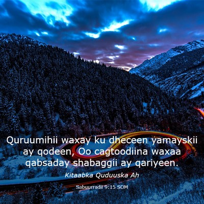 Picture 03 - Sabuurradii 9:15 SOM - Quruumihii waxay ku dheceen yamayskii ay qodeen, - Bible Verse Picture