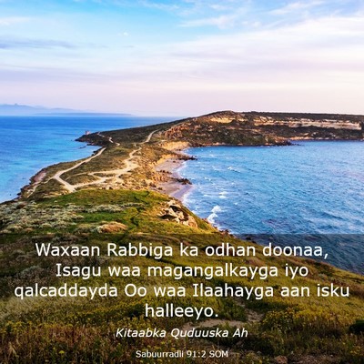 Picture 03 - Sabuurradii 91:2 SOM - Waxaan Rabbiga ka odhan doonaa, Isagu waa - Bible Verse Picture