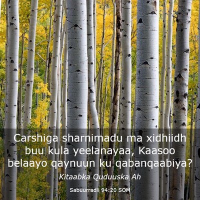 Picture 03 - Sabuurradii 94:20 SOM - Carshiga sharnimadu ma xidhiidh buu kula - Bible Verse Picture