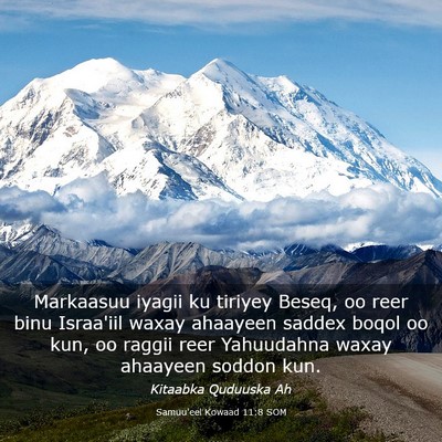 Picture 03 - Samuu'eel Kowaad 11:8 SOM - Markaasuu iyagii ku tiriyey Beseq, oo reer binu - Bible Verse Picture