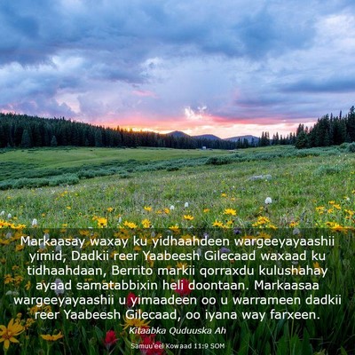Picture 03 - Samuu'eel Kowaad 11:9 SOM - Markaasay waxay ku yidhaahdeen wargeeyayaashii - Bible Verse Picture