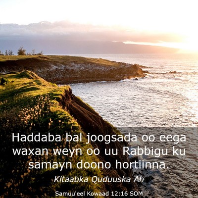 Picture 03 - Samuu'eel Kowaad 12:16 SOM - Haddaba bal joogsada oo eega waxan weyn oo uu - Bible Verse Picture