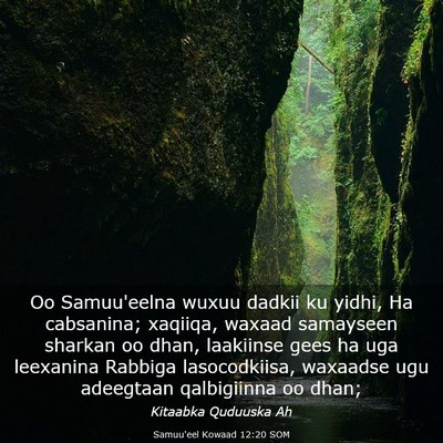 Picture 03 - Samuu'eel Kowaad 12:20 SOM - Oo Samuu'eelna wuxuu dadkii ku yidhi, Ha - Bible Verse Picture