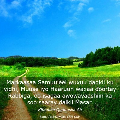 Picture 03 - Samuu'eel Kowaad 12:6 SOM - Markaasaa Samuu'eel wuxuu dadkii ku yidhi, Muuse - Bible Verse Picture