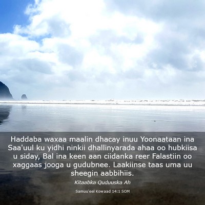 Picture 03 - Samuu'eel Kowaad 14:1 SOM - Haddaba waxaa maalin dhacay inuu Yoonaataan ina - Bible Verse Picture