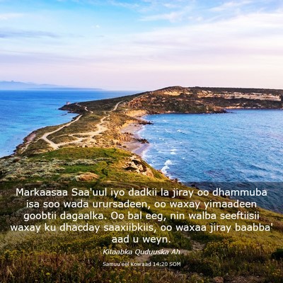 Picture 03 - Samuu'eel Kowaad 14:20 SOM - Markaasaa Saa'uul iyo dadkii la jiray oo dhammuba - Bible Verse Picture