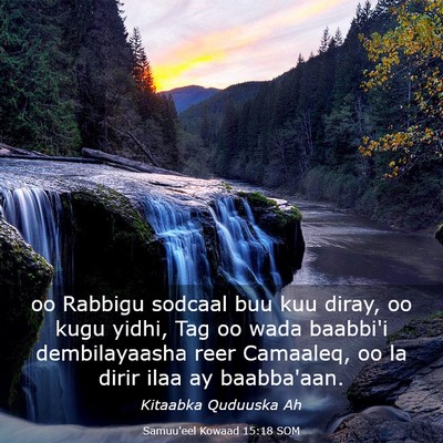 Picture 03 - Samuu'eel Kowaad 15:18 SOM - oo Rabbigu sodcaal buu kuu diray, oo kugu yidhi, - Bible Verse Picture