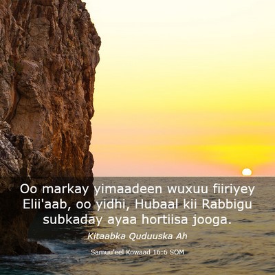 Picture 03 - Samuu'eel Kowaad 16:6 SOM - Oo markay yimaadeen wuxuu fiiriyey Elii'aab, oo - Bible Verse Picture