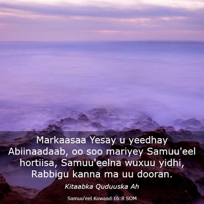 Picture 03 - Samuu'eel Kowaad 16:8 SOM - Markaasaa Yesay u yeedhay Abiinaadaab, oo soo - Bible Verse Picture