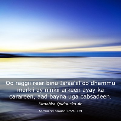 Picture 03 - Samuu'eel Kowaad 17:24 SOM - Oo raggii reer binu Israa'iil oo dhammu markii ay - Bible Verse Picture