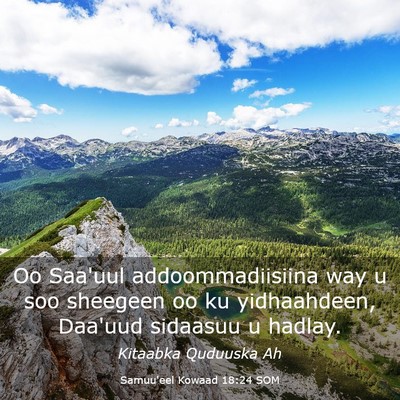 Picture 03 - Samuu'eel Kowaad 18:24 SOM - Oo Saa'uul addoommadiisiina way u soo sheegeen oo - Bible Verse Picture