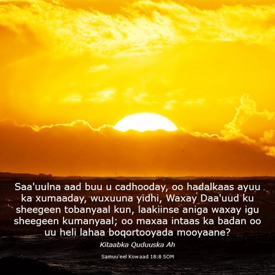 Picture 03 - Samuu'eel Kowaad 18:8 SOM - Saa'uulna aad buu u cadhooday, oo hadalkaas ayuu - Bible Verse Picture