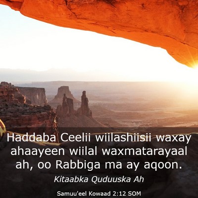 Picture 03 - Samuu'eel Kowaad 2:12 SOM - Haddaba Ceelii wiilashiisii waxay ahaayeen wiilal - Bible Verse Picture