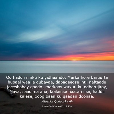 Picture 03 - Samuu'eel Kowaad 2:16 SOM - Oo haddii ninku ku yidhaahdo, Marka hore baruurta - Bible Verse Picture