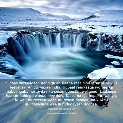 Picture 03 - Samuu'eel Kowaad 2:30 SOM - Sidaas daraaddeed Rabbiga ah Ilaaha reer binu - Bible Verse Picture