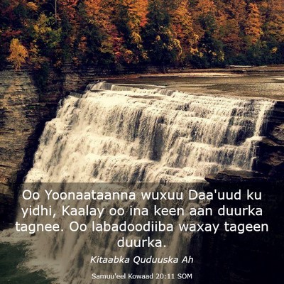 Picture 03 - Samuu'eel Kowaad 20:11 SOM - Oo Yoonaataanna wuxuu Daa'uud ku yidhi, Kaalay oo - Bible Verse Picture