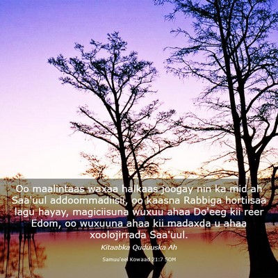 Picture 03 - Samuu'eel Kowaad 21:7 SOM - Oo maalintaas waxaa halkaas joogay nin ka mid ah - Bible Verse Picture