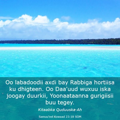Picture 03 - Samuu'eel Kowaad 23:18 SOM - Oo labadoodii axdi bay Rabbiga hortiisa ku - Bible Verse Picture