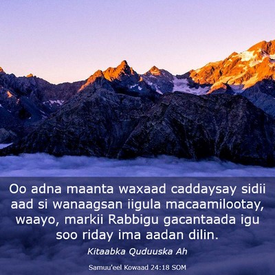 Picture 03 - Samuu'eel Kowaad 24:18 SOM - Oo adna maanta waxaad caddaysay sidii aad si - Bible Verse Picture