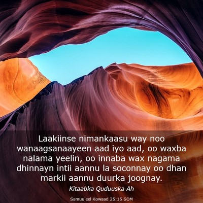 Picture 03 - Samuu'eel Kowaad 25:15 SOM - Laakiinse nimankaasu way noo wanaagsanaayeen aad - Bible Verse Picture
