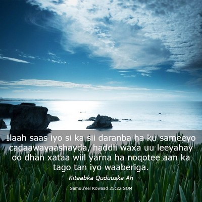 Picture 03 - Samuu'eel Kowaad 25:22 SOM - Ilaah saas iyo si ka sii daranba ha ku sameeyo - Bible Verse Picture