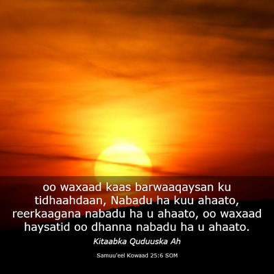 Picture 03 - Samuu'eel Kowaad 25:6 SOM - oo waxaad kaas barwaaqaysan ku tidhaahdaan, - Bible Verse Picture