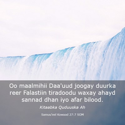 Picture 03 - Samuu'eel Kowaad 27:7 SOM - Oo maalmihii Daa'uud joogay duurka reer Falastiin - Bible Verse Picture