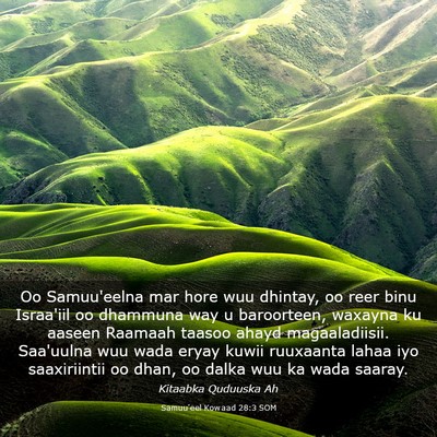Picture 03 - Samuu'eel Kowaad 28:3 SOM - Oo Samuu'eelna mar hore wuu dhintay, oo reer binu - Bible Verse Picture