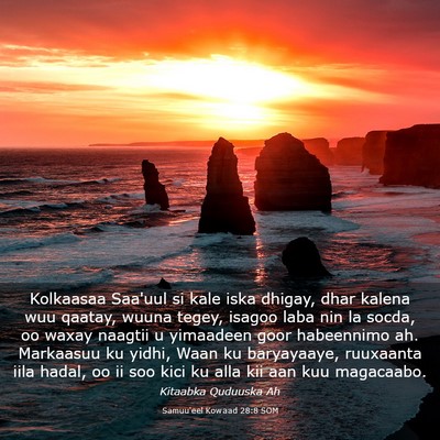 Picture 03 - Samuu'eel Kowaad 28:8 SOM - Kolkaasaa Saa'uul si kale iska dhigay, dhar - Bible Verse Picture
