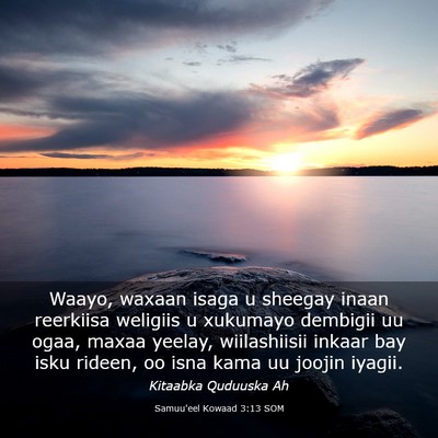 Picture 03 - Samuu'eel Kowaad 3:13 SOM - Waayo, waxaan isaga u sheegay inaan reerkiisa - Bible Verse Picture