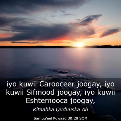 Picture 03 - Samuu'eel Kowaad 30:28 SOM - iyo kuwii Carooceer joogay, iyo kuwii Sifmood - Bible Verse Picture