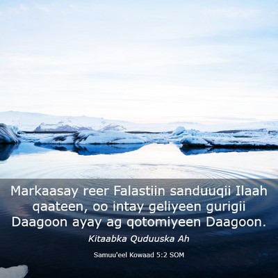 Picture 03 - Samuu'eel Kowaad 5:2 SOM - Markaasay reer Falastiin sanduuqii Ilaah qaateen, - Bible Verse Picture