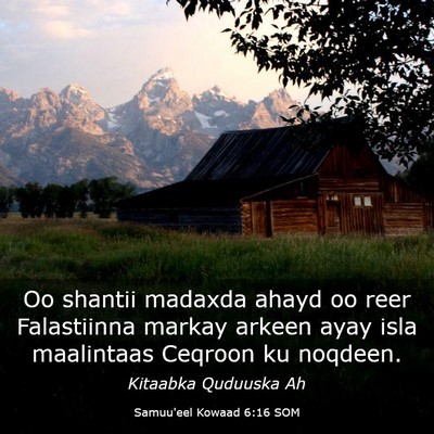 Picture 03 - Samuu'eel Kowaad 6:16 SOM - Oo shantii madaxda ahayd oo reer Falastiinna - Bible Verse Picture