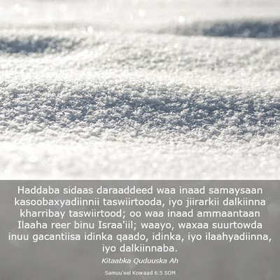 Picture 03 - Samuu'eel Kowaad 6:5 SOM - Haddaba sidaas daraaddeed waa inaad samaysaan - Bible Verse Picture